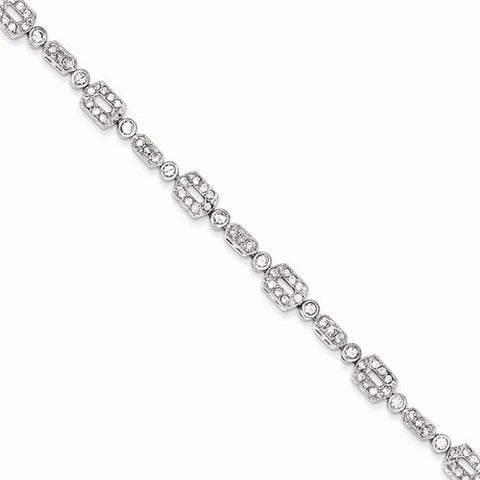 Sterling Silver Cz Tennis Bracelet