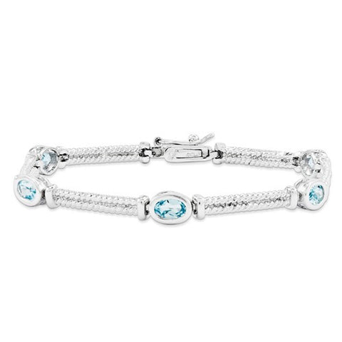 Sterling Silver Blue Topaz Bracelet