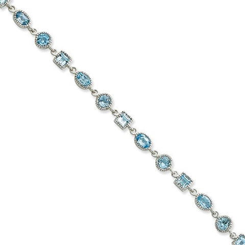 Sterling Silver Blue Topaz Bracelet
