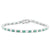Sterling Silver Emerald & White Topaz Tennis Bracelet