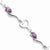 Sterling Silver & Amethyst Polished Fancy Link Heart Bracelet