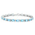 Sterling Silver Lt Swiss Bt & White Topaz Bracelet