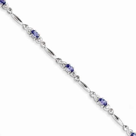 Sterling Silver Tanzanite and Diamond Bracelet