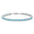 Sterling Silver Blue Topaz and Diamond Bracelet
