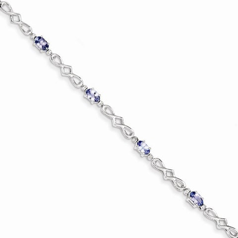 Sterling Silver Tanzanite and Diamond Bracelet
