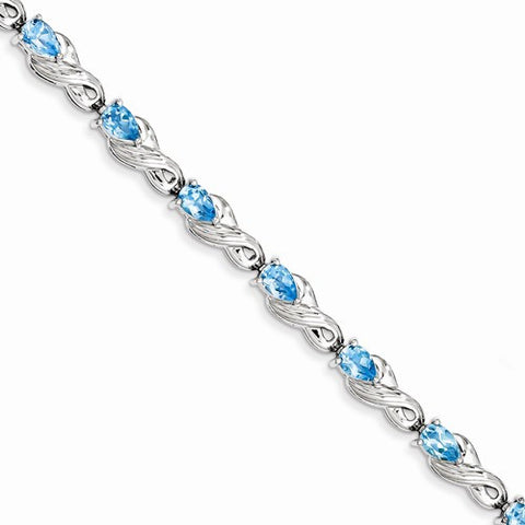 Sterling Silver Blue Topaz Bracelet