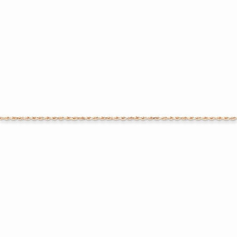 14K Rose Gold Diamond-Cut Rope Chain Anklet