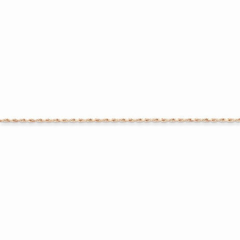 14K Rose Gold Diamond-Cut Rope Chain Anklet