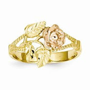 14k Two-tone Diamond-Cut Rose Ring