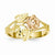 14k Two-tone Diamond-Cut Rose Ring