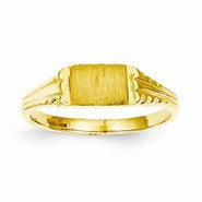 14k Yellow Gold Childs Diamond-Cut Signet Ring