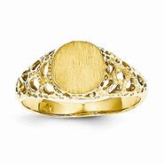 14k Yellow Gold Childs Fancy Signet Ring