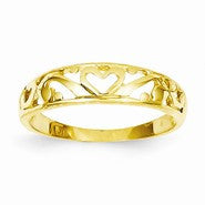 14k Yellow Gold Child's Heart Ring