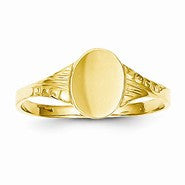 14k Yellow Gold Oval Child Signet Ring