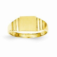 14k Yellow Gold Rectangular Baby Signet Ring