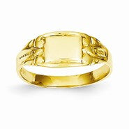 14k Yellow Gold Rectangular Baby Signet Ring