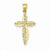 14k Gold Scroll Design Cross pendant, Charm
