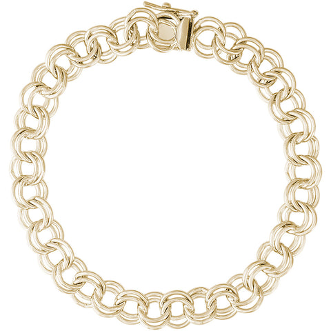 Double Spiral Charm Bracelet in Sterling Gold Plated, 8 inch