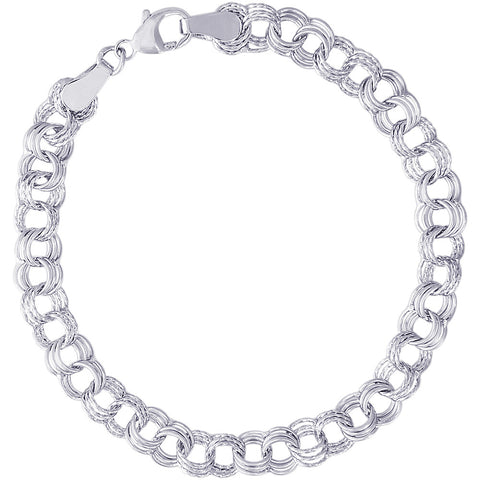 Double Spiral Charm Bracelet in Sterling Silver, 8 inch