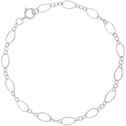 Charm Bracelet in Sterling Silver, 8 inch
