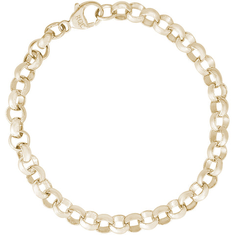 Rolo Charm Bracelet in Sterling Gold Plated, 8 inch