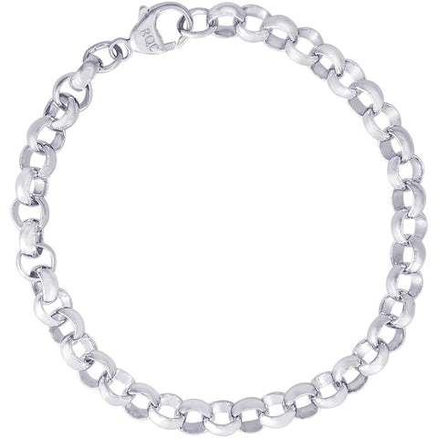 Rolo Charm Bracelet in Sterling Silver, 8 inch
