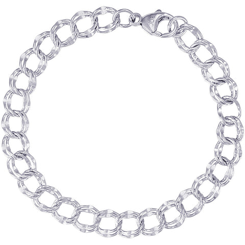 Double Spiral Charm Bracelet in Sterling Silver, 8 inch