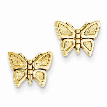 14k Yellow Gold Polished Butterfly Post Earrings