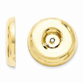14k Yellow Gold Polished Round Fancy Earring Jackets