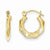 14k Yellow Gold Polished Patterned Hollow Hoop Earrings