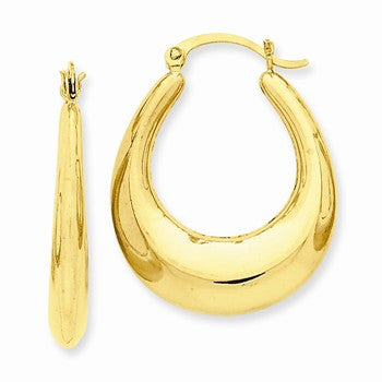 14k Yellow Gold Polished Hoop Earrings
