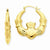 14k Yellow Gold Polished Claddagh Hoop Earrings