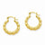 14k Yellow Gold Polished Bamboo Design Hollow Hoop Earrings