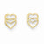 14k Yellow Gold Hearts Post Earrings