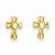 14k Yellow Gold Heart Cross Post Earrings