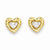 14k Yellow Gold Heart w/CZ Post Earrings