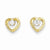14k Yellow Gold Heart w/CZ Post Earrings