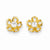 14k Yellow Gold Flower w/CZ Post Earrings