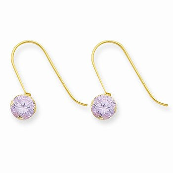 14k Yellow Gold Synthetic Alex&rite (Jun) Dangle Earrings