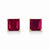 14k Yellow Gold Ruby 5mm Square Post Earrings
