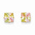 14k Yellow Gold Multi-color CZ 6mm Square Post Earrings