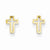 14k Yellow Gold Polished Cross Post Earrings