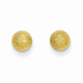 14k Yellow Gold Laser Cut 5mm Ball Post Earrings