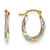 14k Yellow Gold Rhodium Twist Hoop Earrings