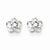 14k White Gold CZ Flower Post Earrings
