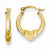 14k Yellow Gold Hollow Heart Hoop Earrings