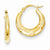 14k Yellow Gold Hollow X Hoop Earrings