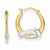 14k Yellow Gold Rhodium Dolphin Hoop Earrings