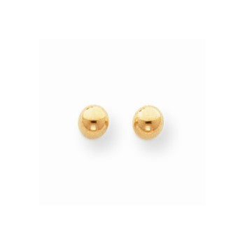 14k Yellow Gold Polished 4mm Ball Screwback Earrings