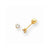 14k Yellow Gold Polished Reversible Crystal 3mm Ball Earrings